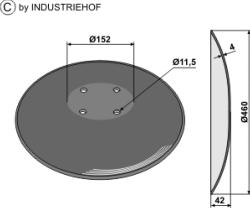 Disque lisse à fond plat - Ø460x4 (Amazone / BBG)