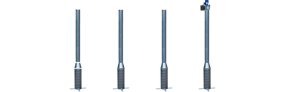 Kit 4 colonnes de ventilation pour céréales ALCIONE® P2 - 3m + 1 Ventilateur F2/3/B