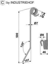 Griffe de semoir ou herse étrille (Hatzenbichler) 7mm
